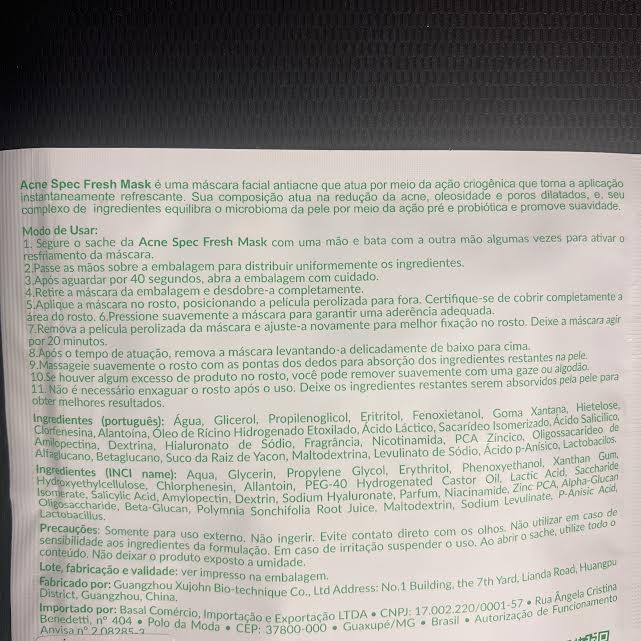 ACNE SPEC Fresh Mask Máscara antiacne Cosmobeauty