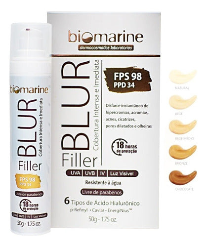 Blur Fps98 Filler Biomarine Cosmobeauty 50g 18h Proteção - bege