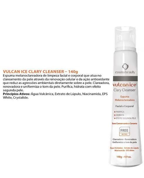 Vulcanice Clary Cleanser Espuma Melano Clareadora Comobeauty