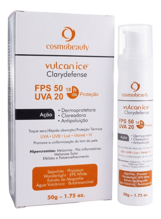 Vulcan Ice Clareador Clarydefense Cosmobeauty Fps50 De 50g -